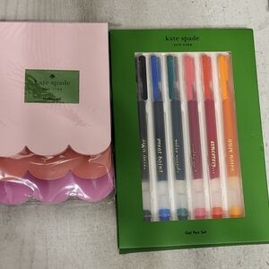 Kate Spade Pink Mini Notepad Set and Multicolor Gel Pen Set- NWT